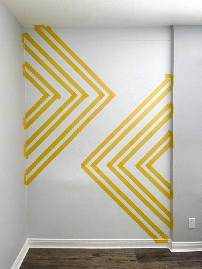 using wall tape paint patterns
